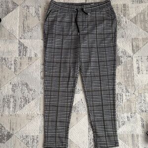 Topman Men's Black and White Checkered Pants